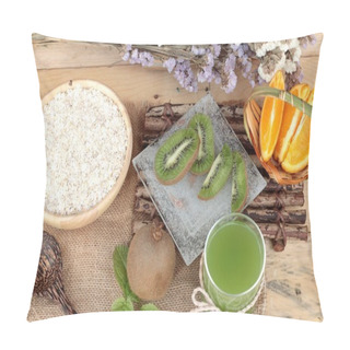 Personality  Oat Flakes With Citrus Fruit, Kiwi Fruit And Kiwi Juice. Pillow Covers