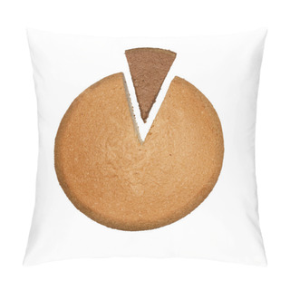 Personality  Sponge Cake With Chocolate Slice On White Isolated Background Pillow Covers