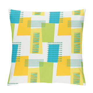 Personality  Pattern With Rectangles, Lines And Dots Pillow Covers