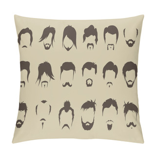 Personality  Vector Set. Hair, Mustache, Beard Pillow Covers