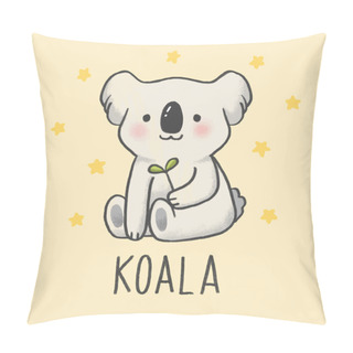 Personality  Cute Koala Cartoon Hand Drawn Style Pillow Covers