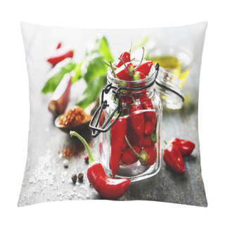 Personality  Chili Peppers With Herbs And Spices Pillow Covers