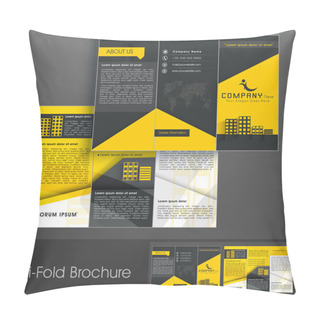 Personality  Professional Business Three Fold Flyer Template, Corporate Broch Pillow Covers