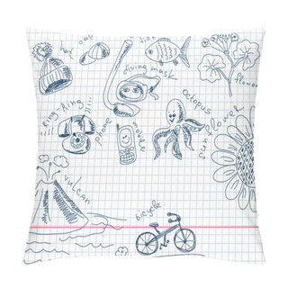 Personality  Hand Drawn Different Pictures Pillow Covers