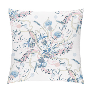 Personality  Hand Drawn Composition Of A Thistle Flower. Pillow Covers