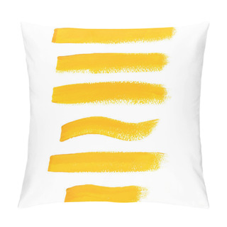 Personality  Yellow Ink Vector Brush Strokes Pillow Covers