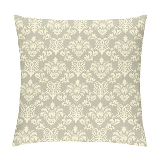 Personality  Damask Seamless Vector Background.  For Easy Making Seamless Pattern Just Drag All Group Into Swatches Bar, And Use It For Filling Any Contours. Pillow Covers