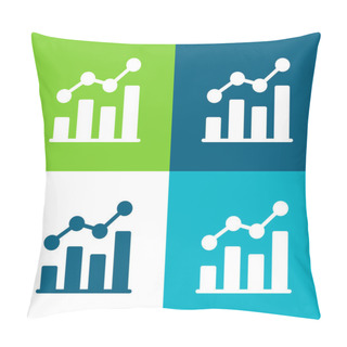 Personality  Analytics Flat Four Color Minimal Icon Set Pillow Covers