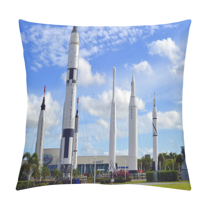 Personality  Apollo Rockets On Displayin The Rocket Garden At Kennedy Space Center Pillow Covers