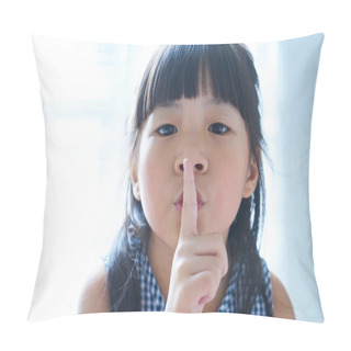 Personality   Girl Holding Her Finger To Her Lips Pillow Covers
