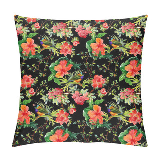 Personality  Exotic Birds With Flowers Pillow Covers