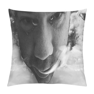 Personality  Black And White Concept. Man Drowned In The Water. Mobilestock (mobilephoto) Pillow Covers