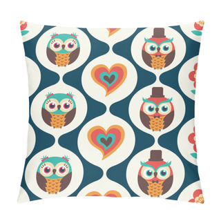 Personality  Owls Cartoon Pattern Pillow Covers