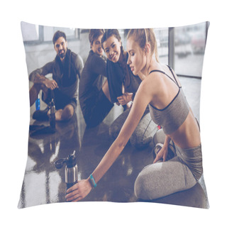 Personality  Sporty People Resting In Gym    Pillow Covers