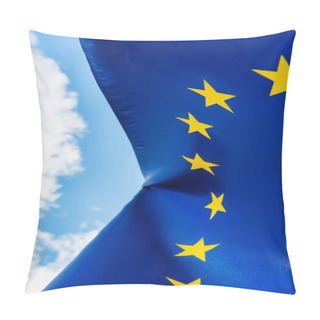 Personality  Bottom View Of European Union Flag Against Sky  Pillow Covers