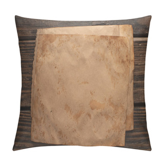 Personality  Paper In Vintage Style On A Wooden Background Is Used As A Backdrop Pillow Covers