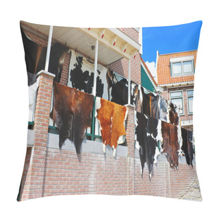Personality  Tanned Hides On The Balcony Of The Leather Shop In Volendam. Net Pillow Covers