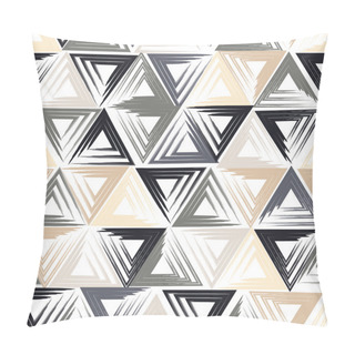 Personality  Cute Vector Geometric Seamless Pattern. Brush Strokes, Triangles. Abstract Forms. Endless Texture Can Be Used For Printing Onto Fabric Or Paper Pillow Covers