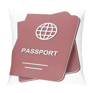 Personality  Passport. Travel Document. 3D Illustration. Pillow Covers