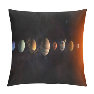 Personality  Solar System Planets Set. The Sun And Planets In A Row On Univer Pillow Covers