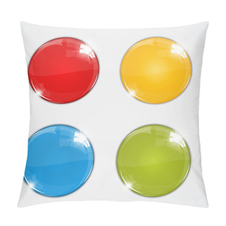 Personality  Set Of Colorful Balls On White Background Pillow Covers