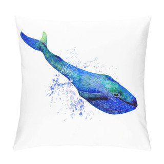 Personality  Watercolor Blue Whale Pillow Covers