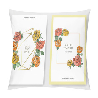 Personality  Vector Rose Flowers. Wedding Cards With Floral Borders. Thank You, Rsvp, Invitation Elegant Cards Illustration Graphic Set.  Pillow Covers