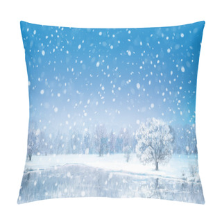Personality  Vector Winter Landscape. Pillow Covers