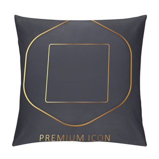 Personality  Black Square Shape Golden Line Premium Logo Or Icon Pillow Covers