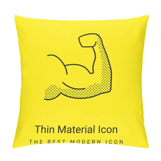 Personality  Biceps Minimal Bright Yellow Material Icon Pillow Covers