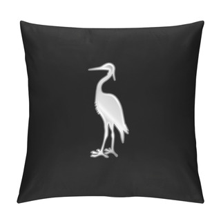 Personality  Bird Crane Shape Silver Plated Metallic Icon Pillow Covers