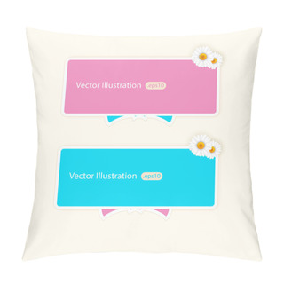 Personality  Vector Banners With Camomiles. Pillow Covers