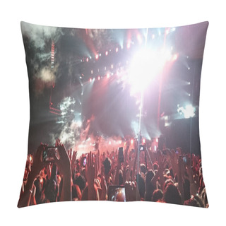 Personality  Crowd With Raised Nands During Concert Pillow Covers