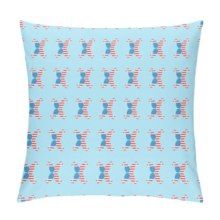 Personality  Seamless Background Pattern With Mustache Made Of American National Flags On Blue  Pillow Covers