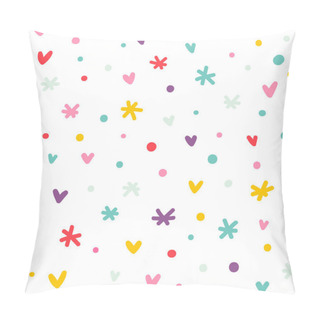 Personality  Abstract Confetti, Hearts And Stars Seamless Pattern Pillow Covers