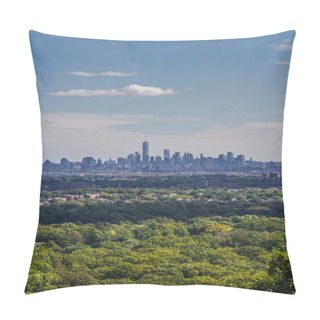Personality  Skyline Of Lower Manhattan On A Sunny Day Pillow Covers