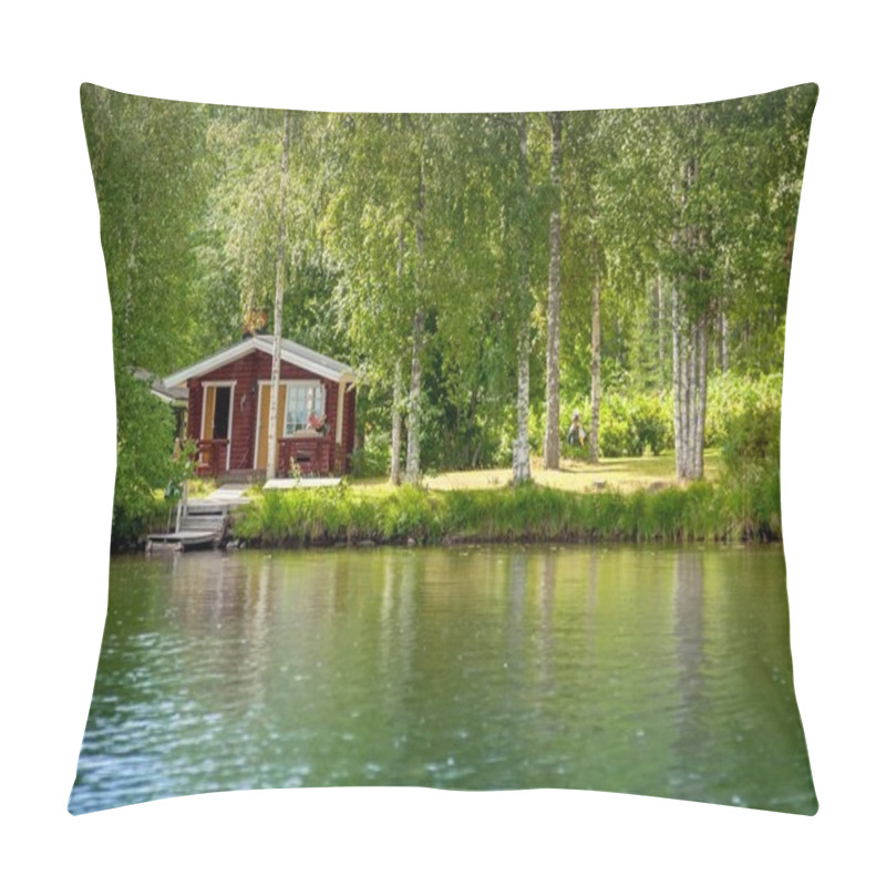 Personality  Cottage by the lake in rural Finland pillow covers