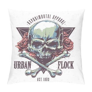 Personality  Grunge Skull Print Pillow Covers