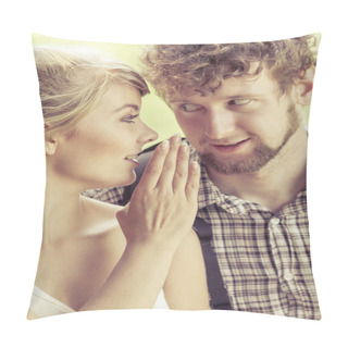 Personality  Woman Telling Her Boyfriend Peoplesecrets Pillow Covers