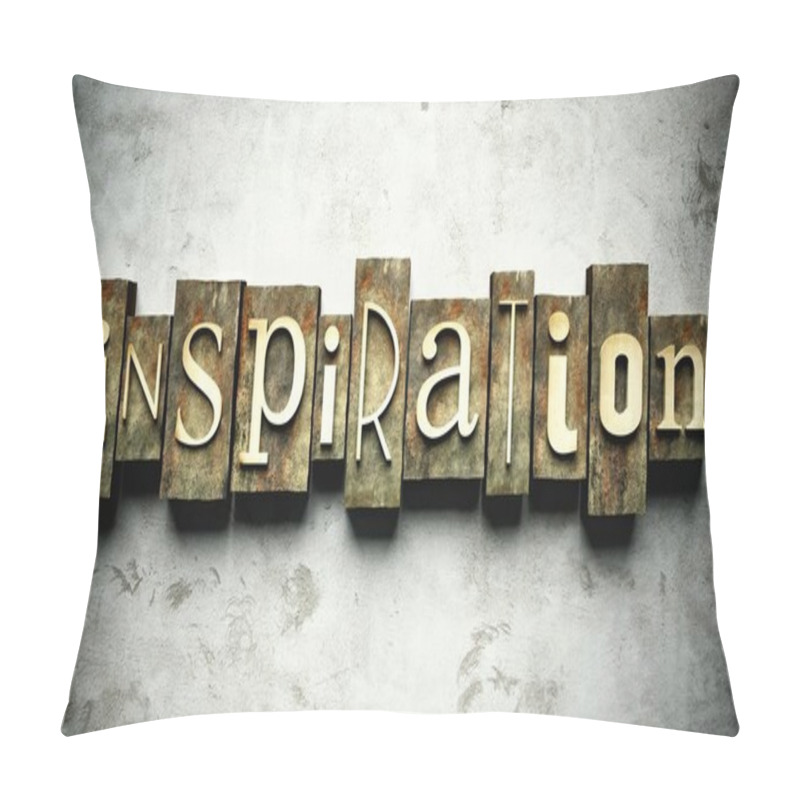 Personality  Inspiration concept with vintage letterpress pillow covers