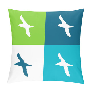 Personality  Albatross Bird Shape Flat Four Color Minimal Icon Set Pillow Covers