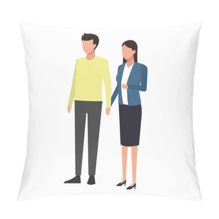 Personality  Adult Couple Standing Icon Pillow Covers