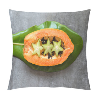 Personality  Carambole And Papaya Fruits Composition Pillow Covers