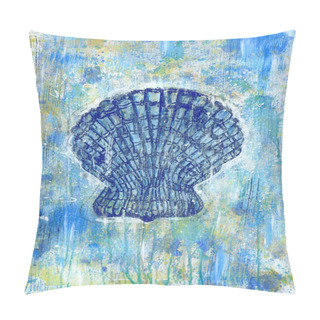 Personality  Seashell Pectinidae Art Painting Pillow Covers