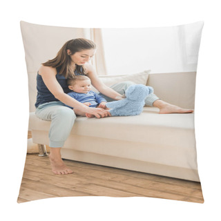 Personality  Mother Playing With Son  Pillow Covers