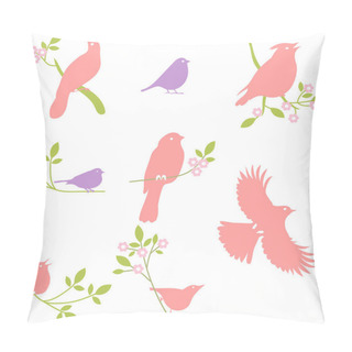 Personality  Vector Collection Of Bird Silhouettes Pillow Covers