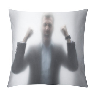 Personality  Silhouette Of Man Behind The Glass Pillow Covers