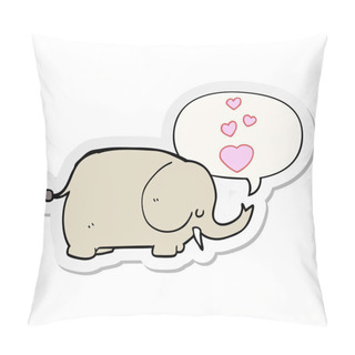 Personality  Cute Cartoon Elephant And Love Hearts And Speech Bubble Sticker Pillow Covers