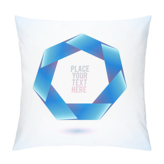 Personality  Blue Heptagon Shape On White Background Pillow Covers