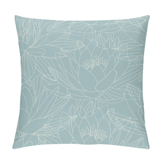 Personality  Lotus Flowers In Seamless Pattern Pillow Covers